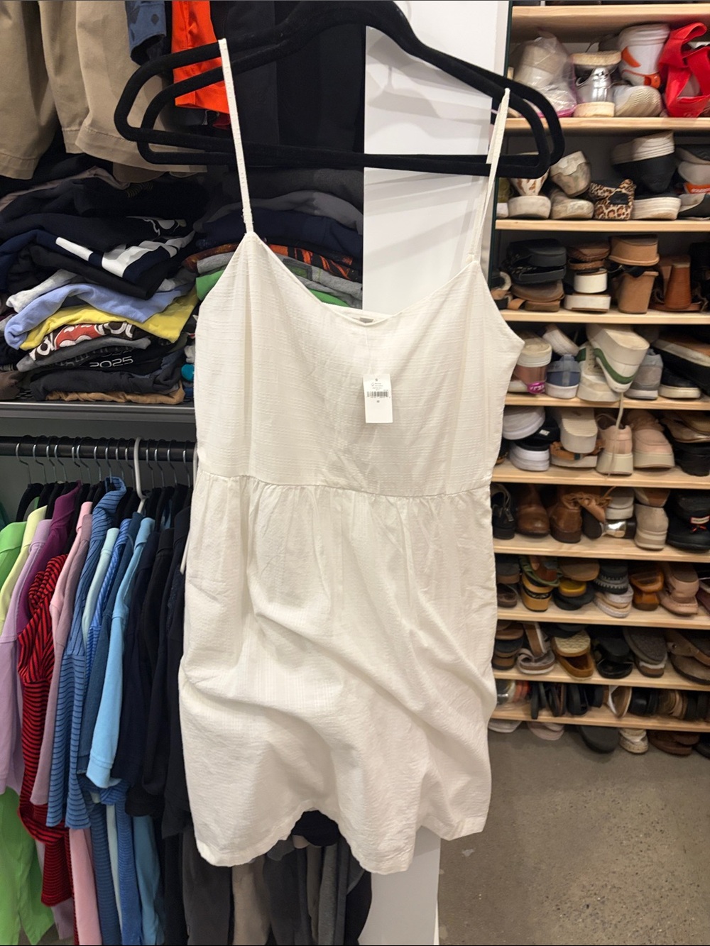 GAP White Textured Summer dress